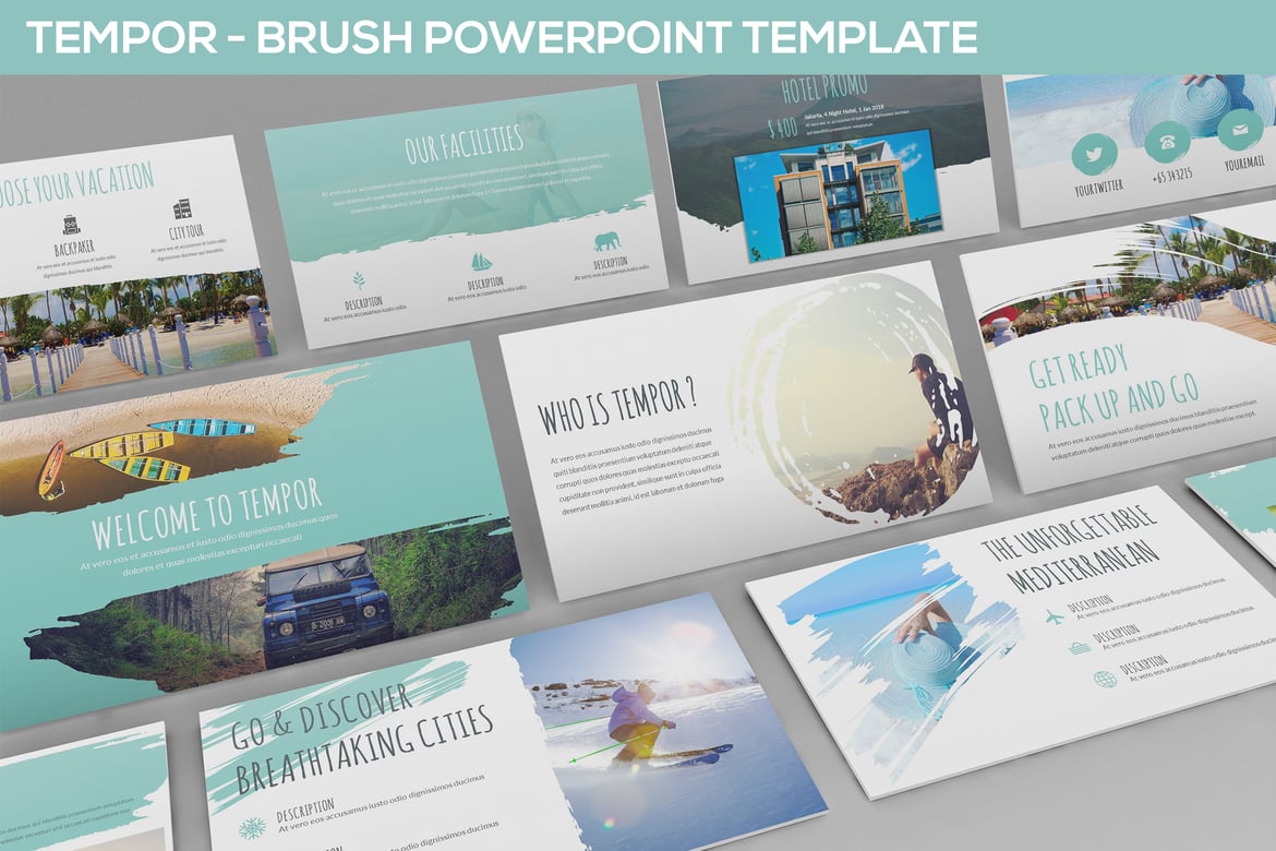 Template Powerpoint Tempor - Estetika Brush untuk Presentasi Menarik