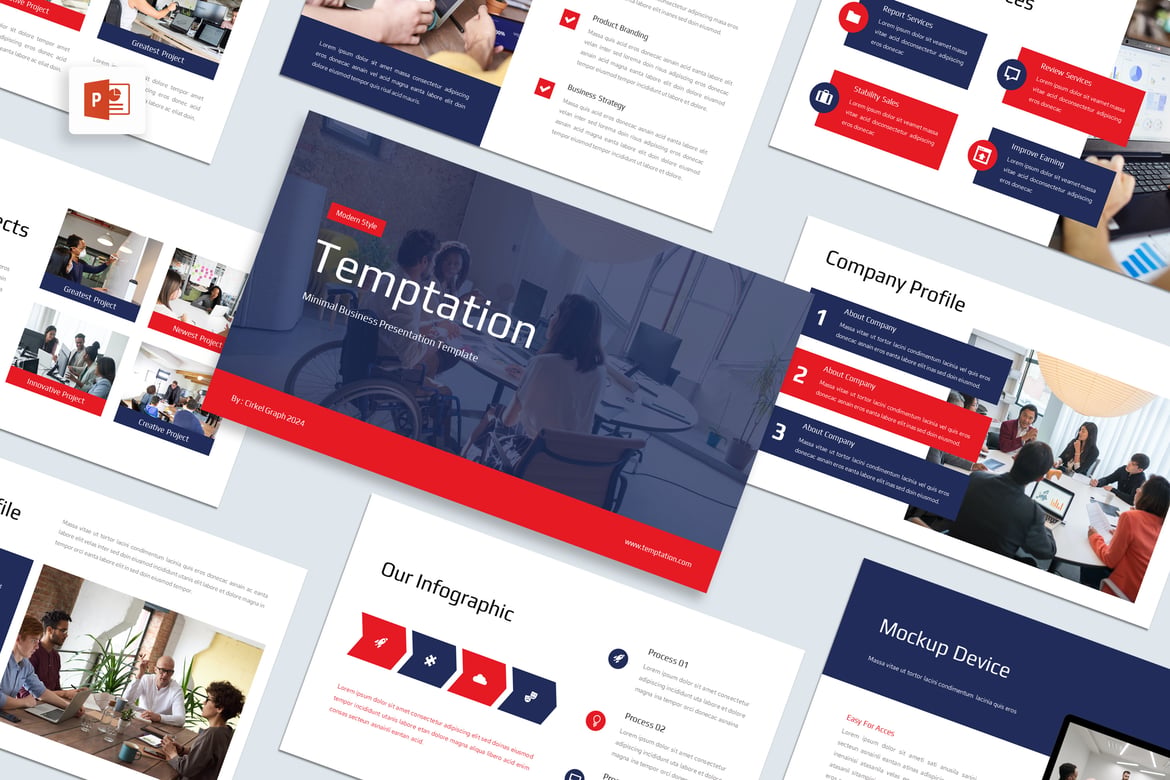 Template PowerPoint Minimalis Temptation yang Elegan