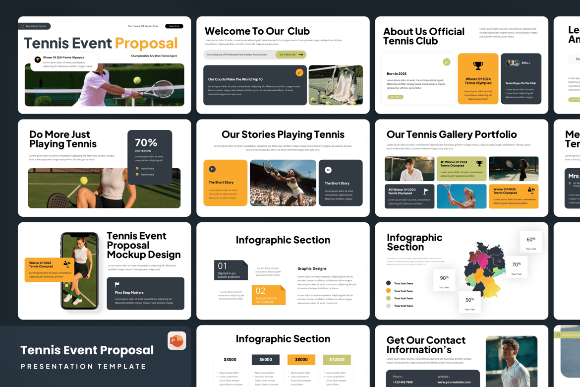 Proposal Acara Tenis - Template PowerPoint Menarik
