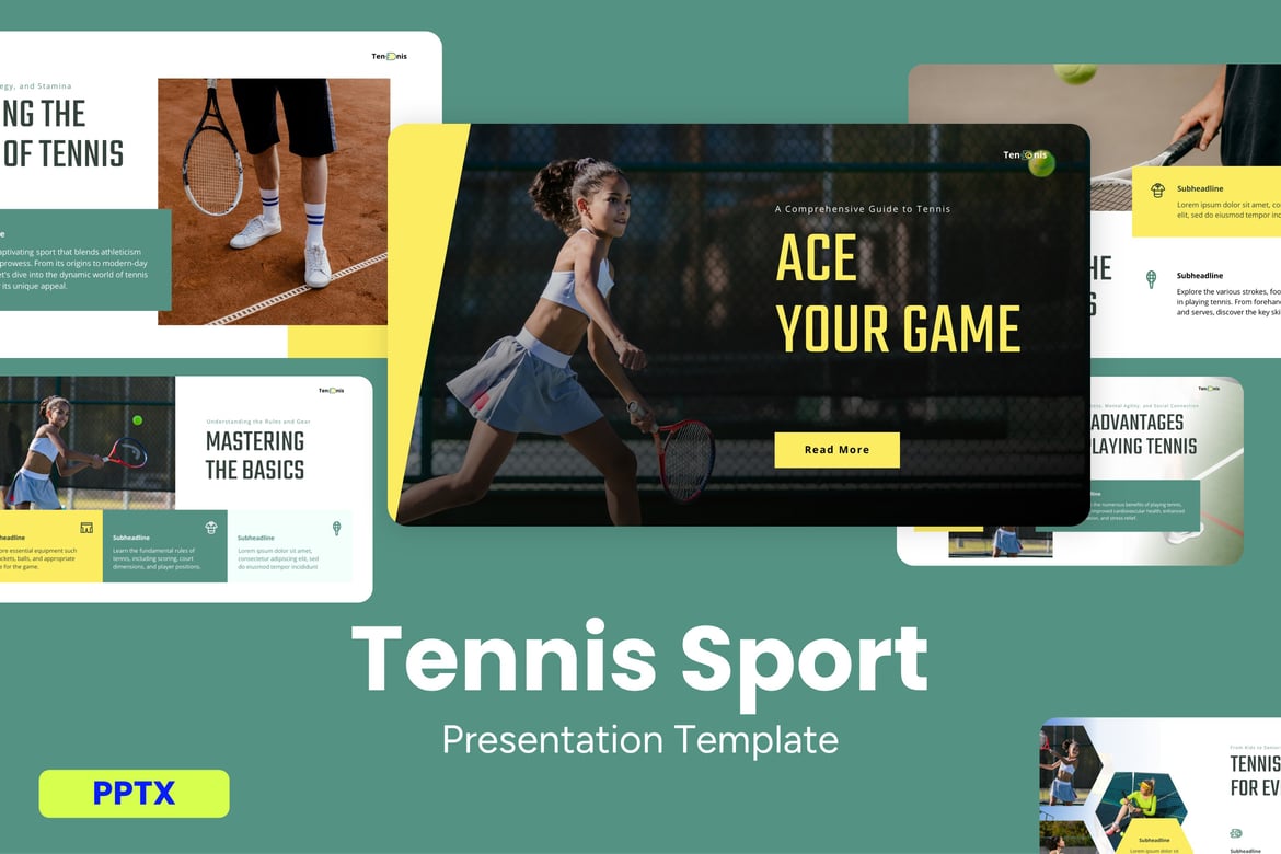 Template Presentasi Tennis - Tingkatkan Pelatihan Anda