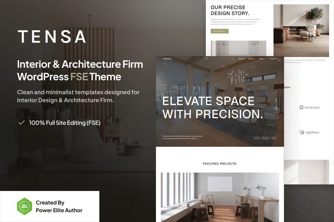 Tensa – Tema WordPress Modern untuk Desain Interior dan Arsitektur
