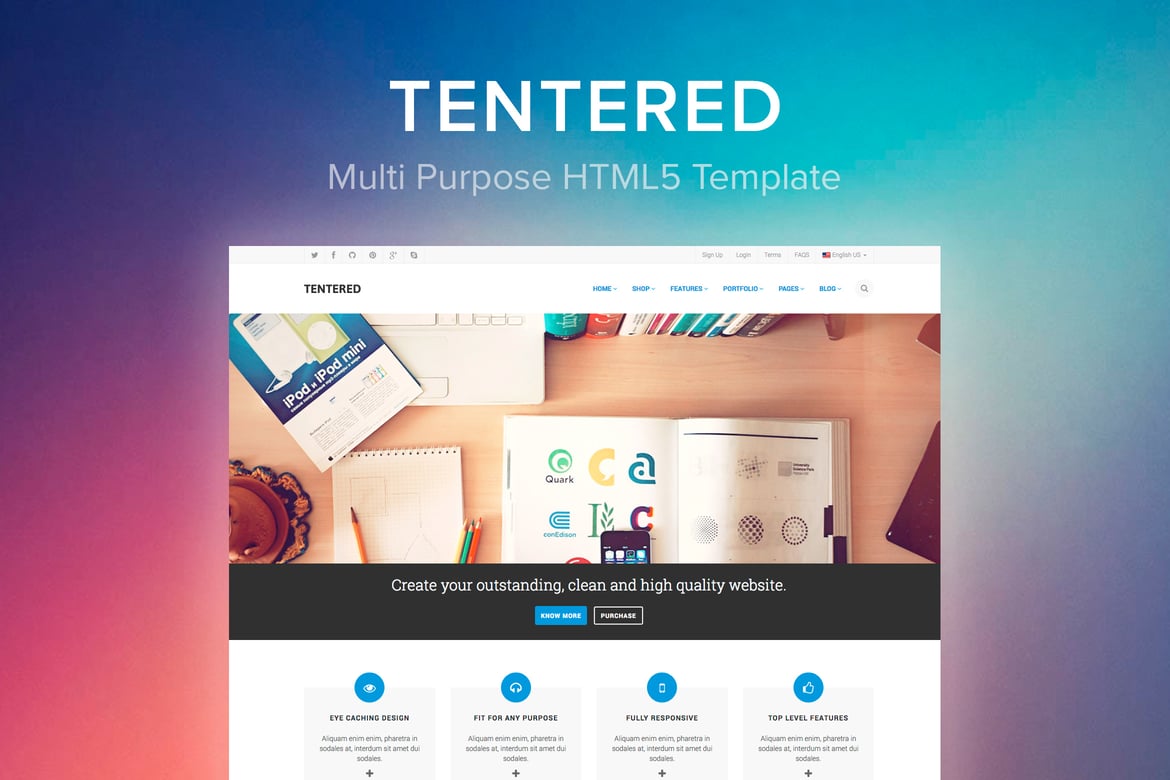 Tentered - Template Website Serbaguna HTML5 yang Responsif dan Modern