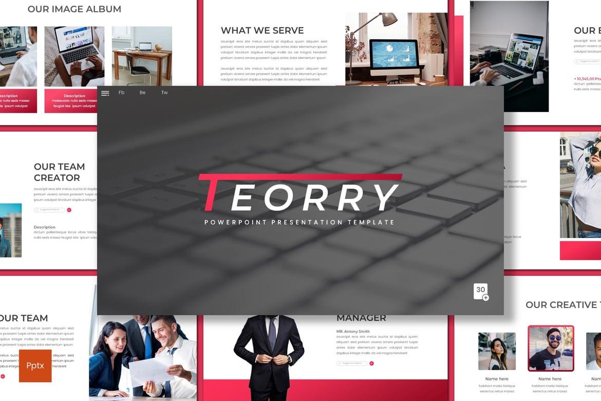 Teorry - Template Powerpoint Bisnis yang Kreatif dan Minimalis