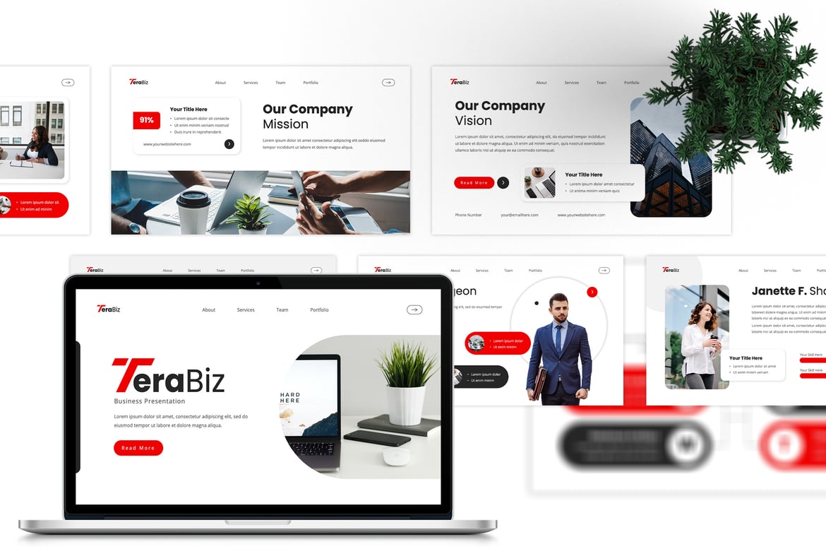 TeraBiz - Template PowerPoint Bisnis Kreatif dan Modern