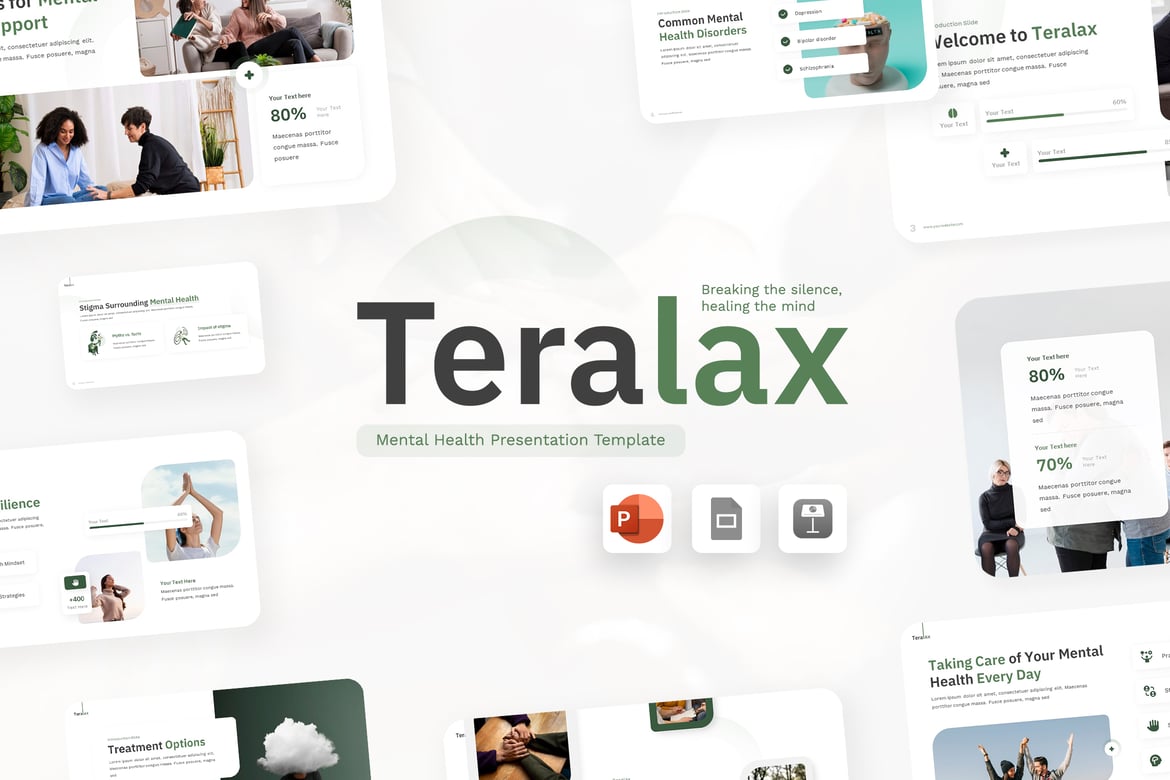 Template PowerPoint Kesehatan Mental Teralax yang Menarik dan Profesional