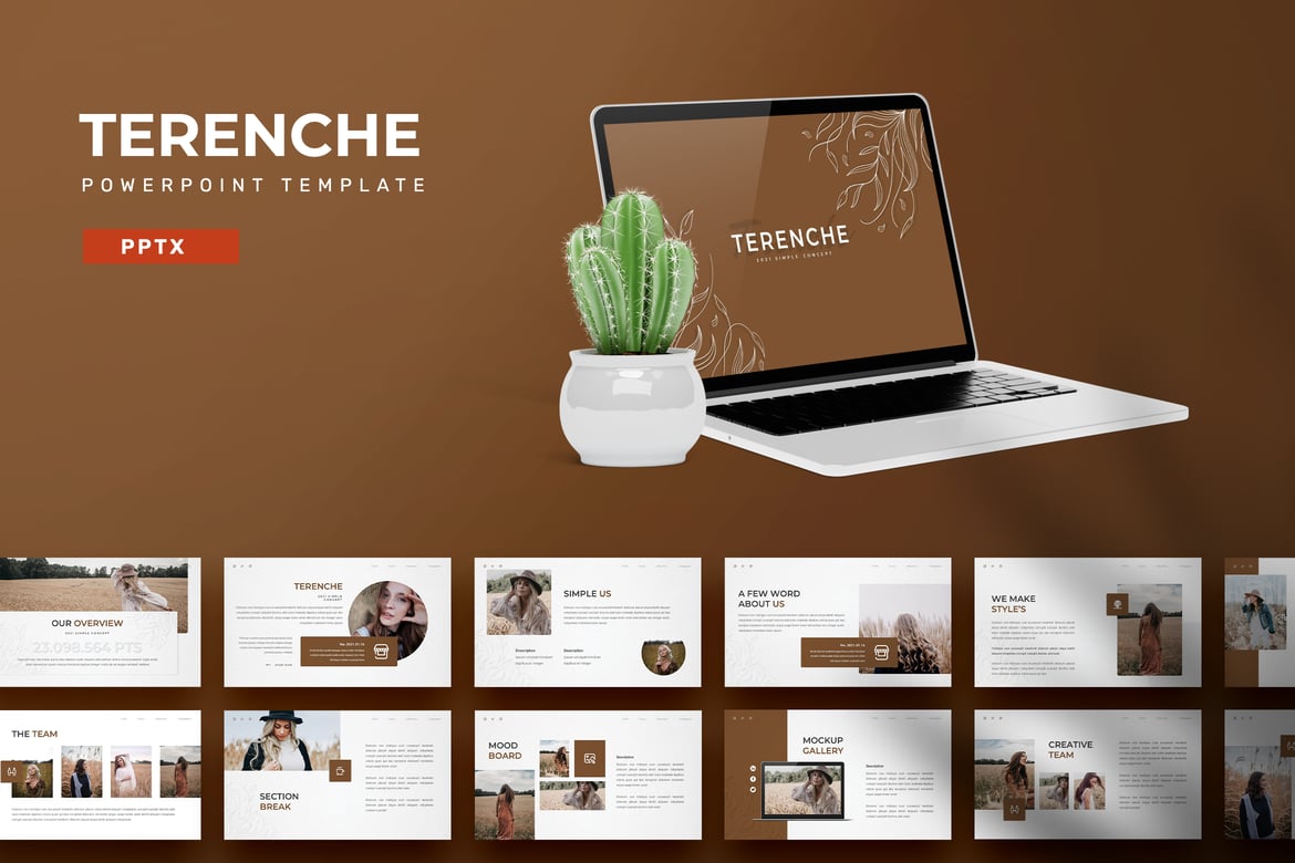 Terenche - Template PowerPoint Modern untuk Presentasi Profesional