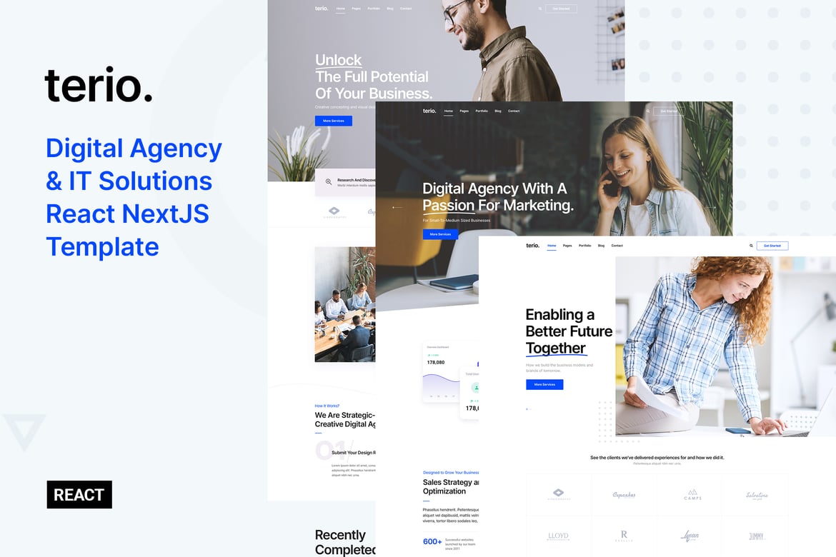 Terio - Template Website IT Services dengan React dan Next.js yang Menarik