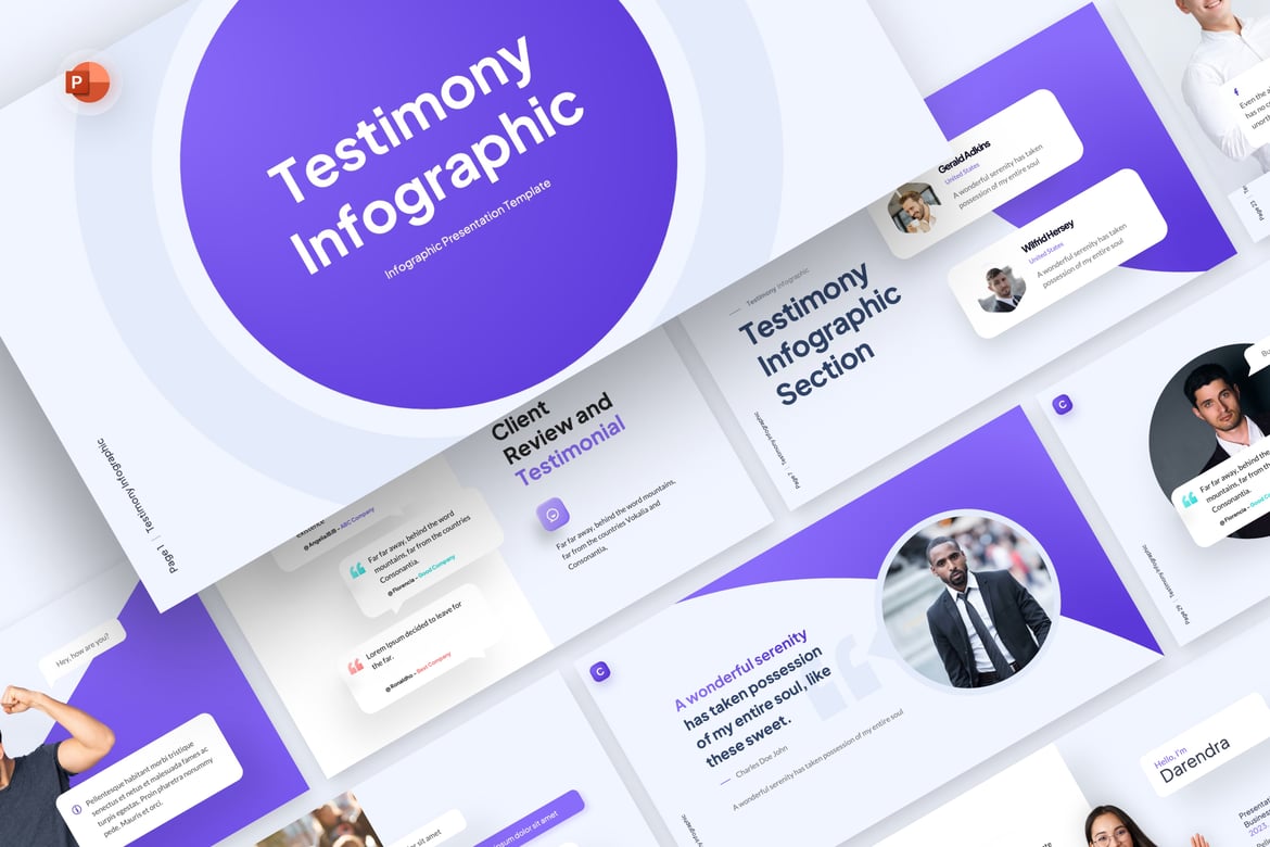 Template Presentasi Infografis Testimonial yang Menarik