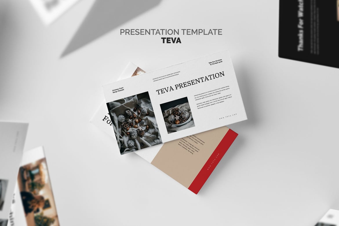 Template Presentasi PowerPoint Natal Teva yang Menarik