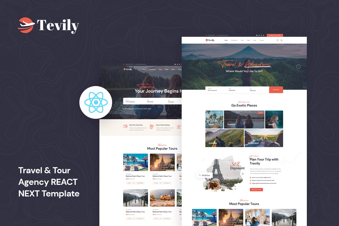 Tevily - Template Website Agensi Perjalanan dan Wisata yang Modern