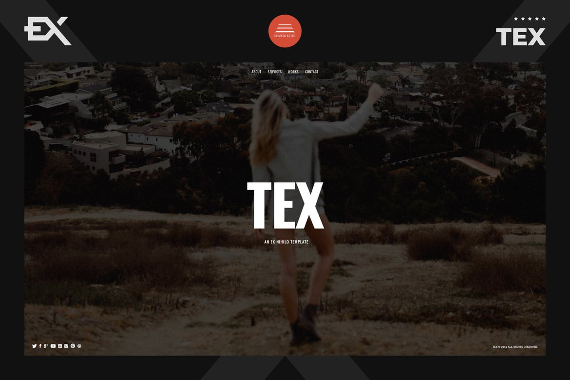 Tex - Template Website Portofolio Kreatif Satu Halaman yang Menawan