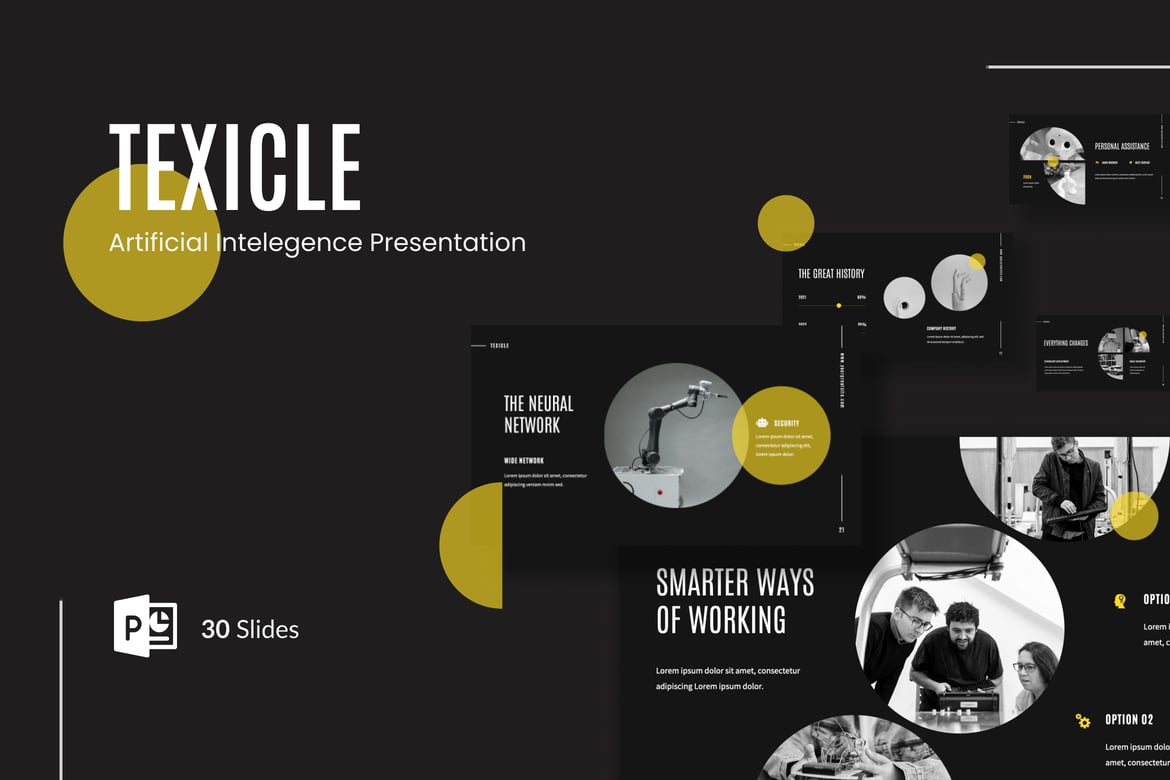 Texicle - Template PowerPoint Berbasis Kecerdasan Buatan