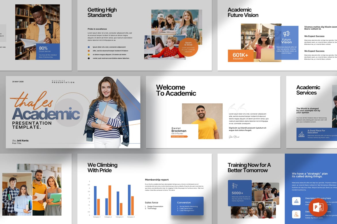 Template PowerPoint Akademik Thales yang Profesional dan Menarik