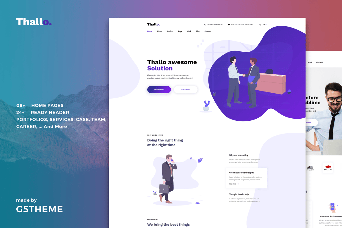 Thallo – Tema WordPress Profesional untuk Konsultasi dan Keuangan