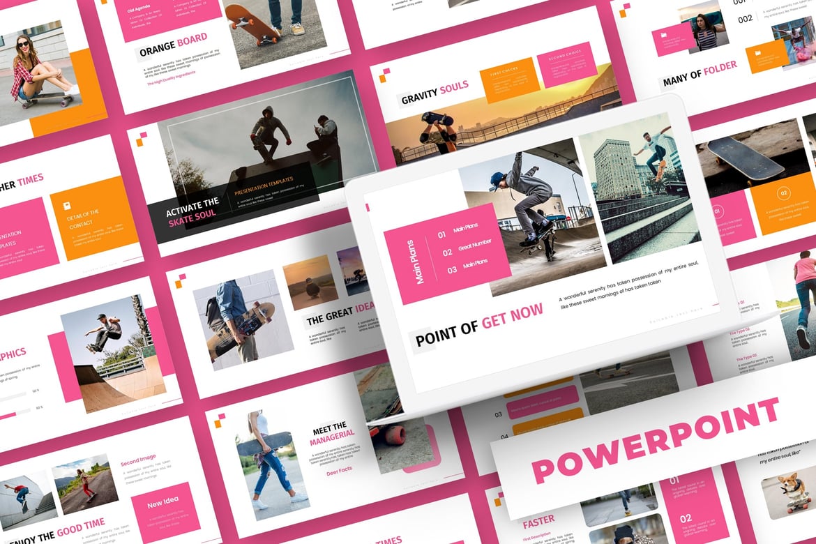 Template PowerPoint Activate Skate Soul - Kreatif dan Profesional
