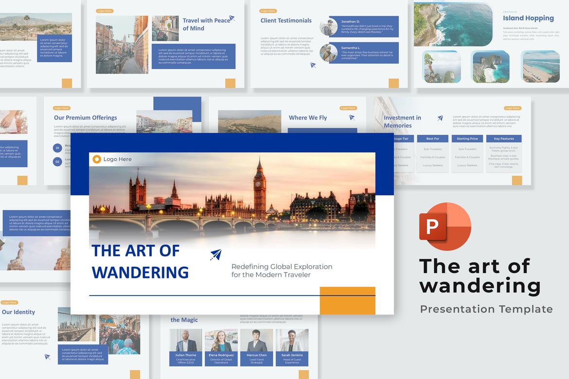 Template PowerPoint Perjalanan: Seni Menjelajah yang Menakjubkan