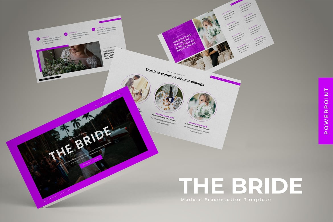 Template Powerpoint Menawan untuk Pernikahan - The Bride