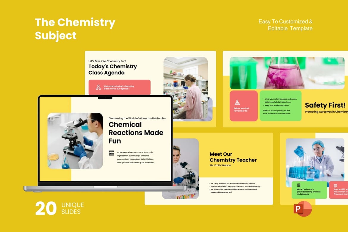 Template Presentasi PowerPoint Kimia yang Menarik dan Interaktif