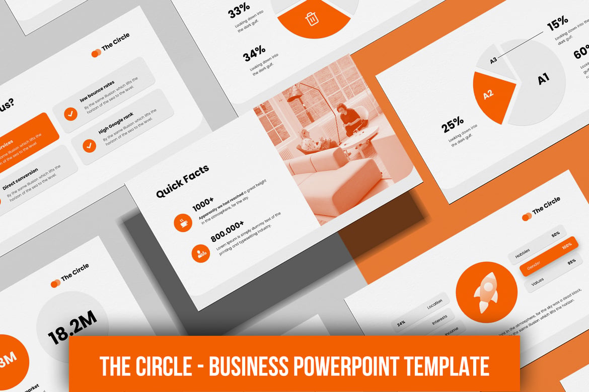 Template PPT The Circle - Desain Presentasi Profesional dan Minimalis