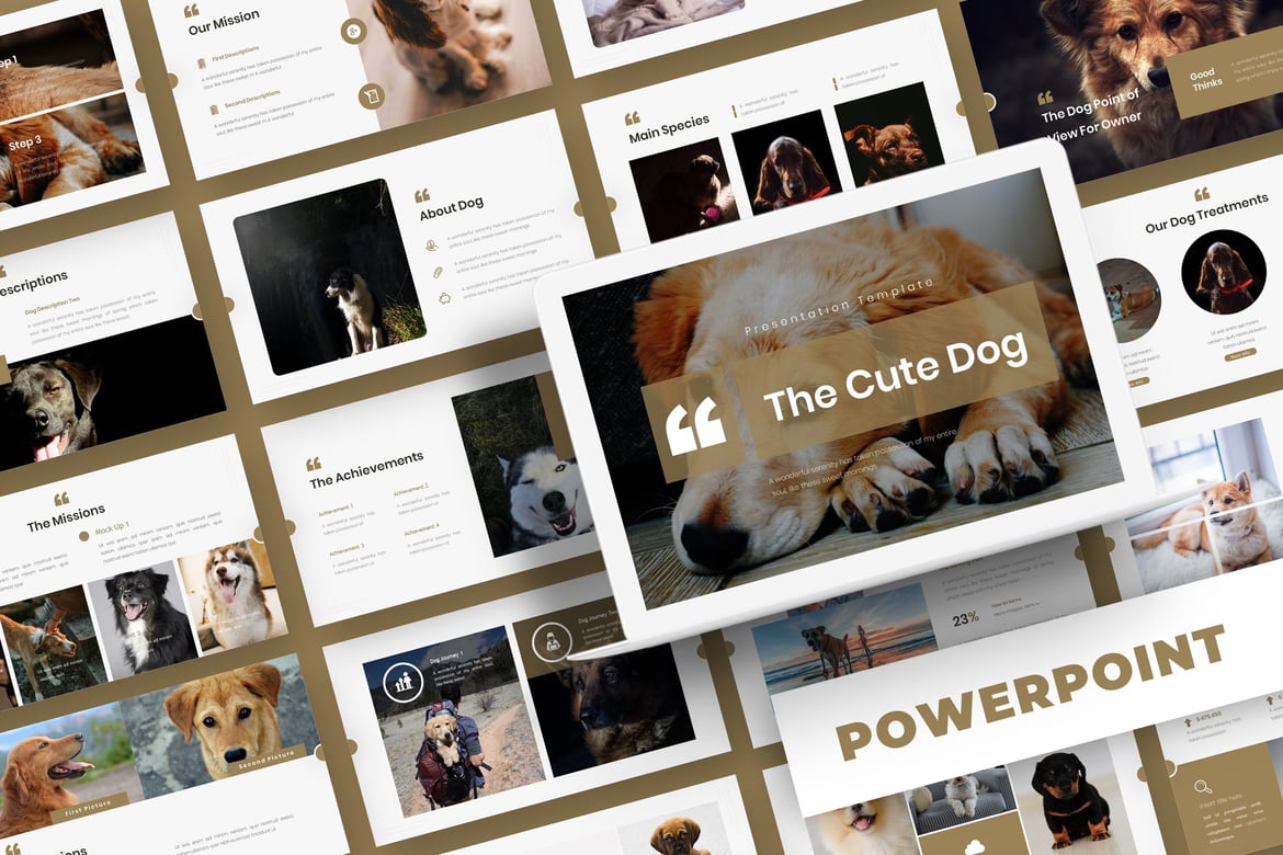 Template Presentasi PowerPoint Anjing Lucu yang Menarik