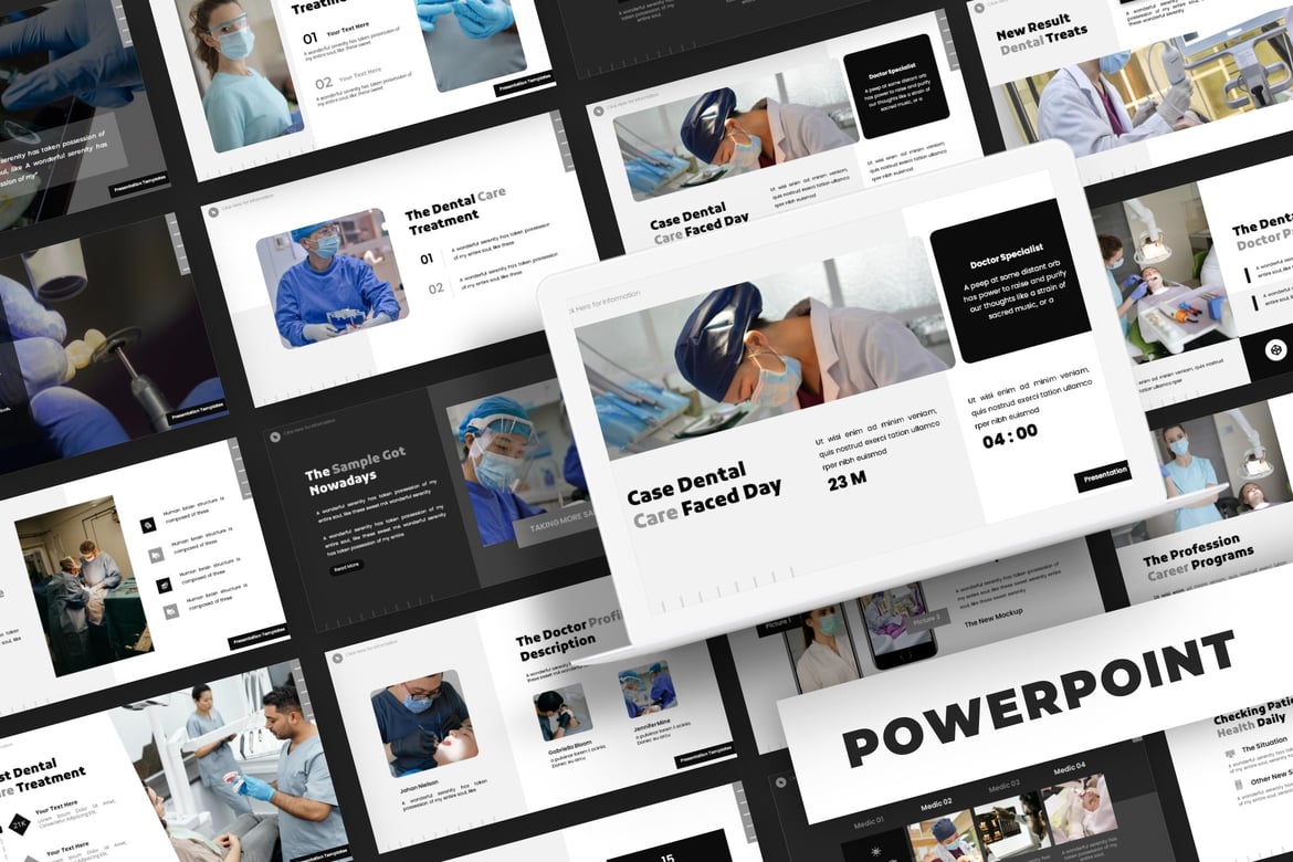Template PowerPoint Perawatan Gigi - Solusi Presentasi Profesional