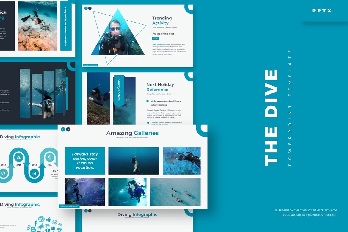 Template PowerPoint The Dive - Solusi Presentasi Kreatif Anda