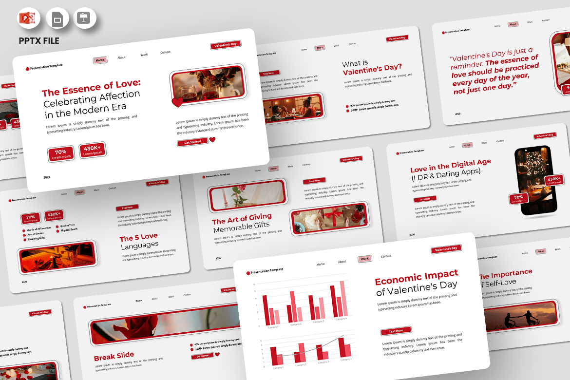 Template Presentasi PowerPoint: Esensi Cinta yang Menawan