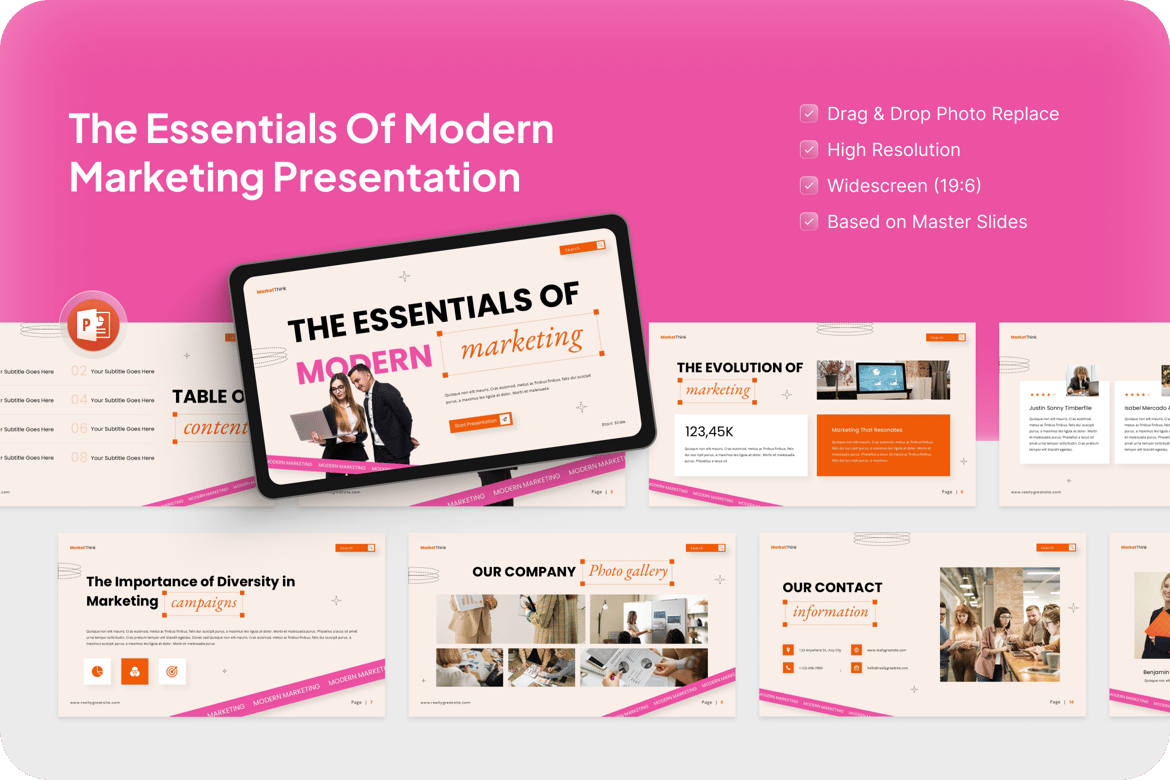 Template Presentasi Powerpoint Marketing Modern yang Esensial