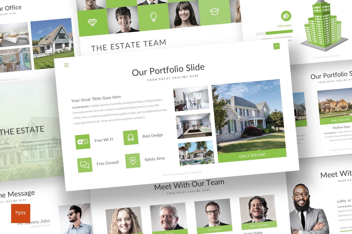 Template Presentasi The Estate - Desain Minimalis dan Kreatif