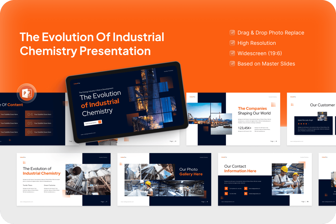 Template Presentasi Powerpoint: Evolusi Kimia Industri yang Menarik