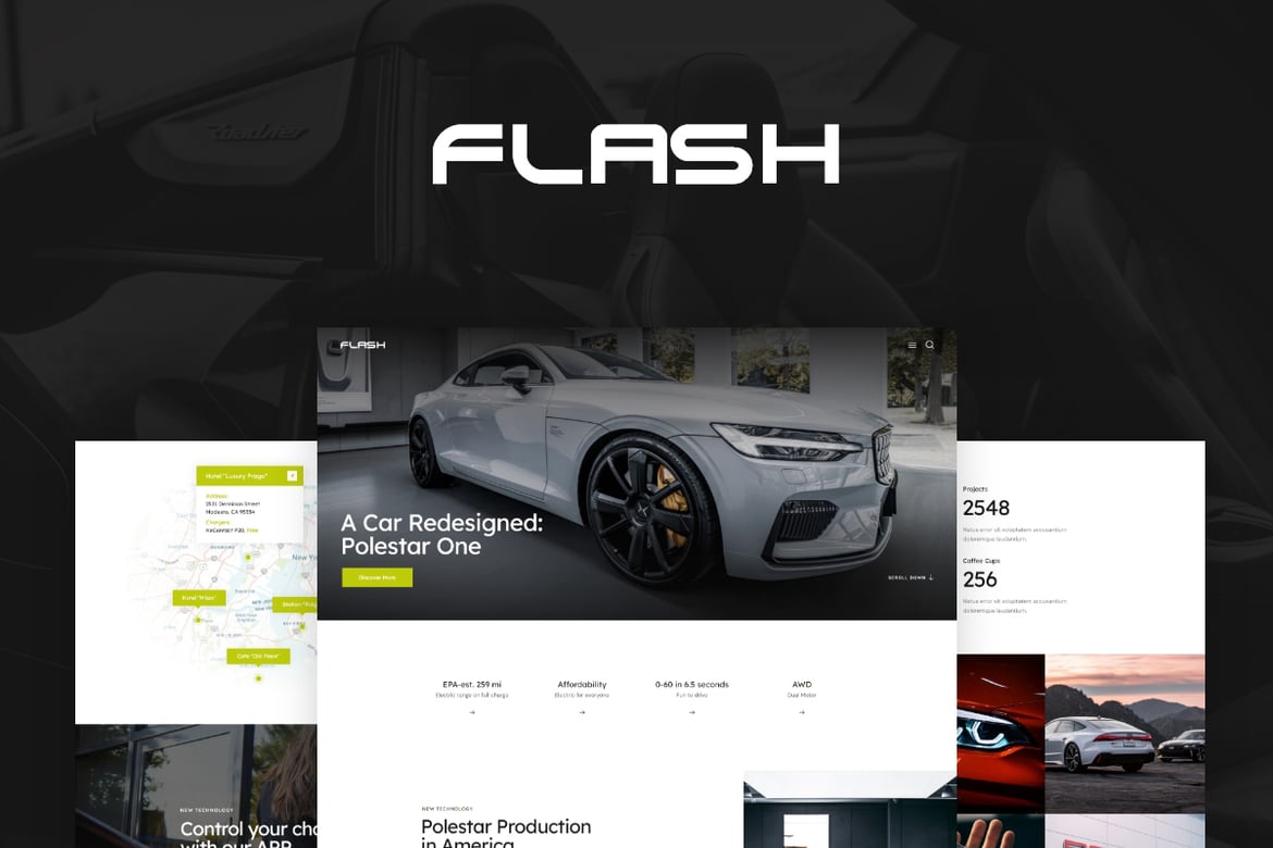 Tema WordPress The Flash: Solusi Modern untuk Penjual Mobil Listrik