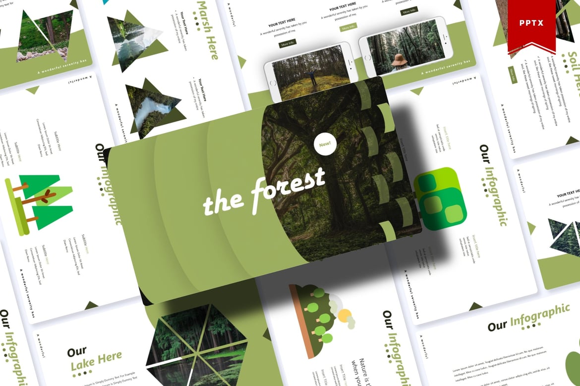 Template Presentasi PowerPoint The Forest yang Menawan