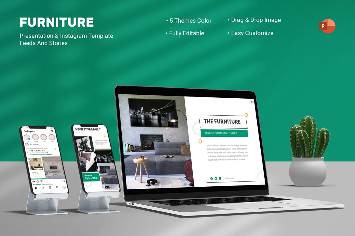 Template Presentasi & Instagram untuk Merek Furniture Anda