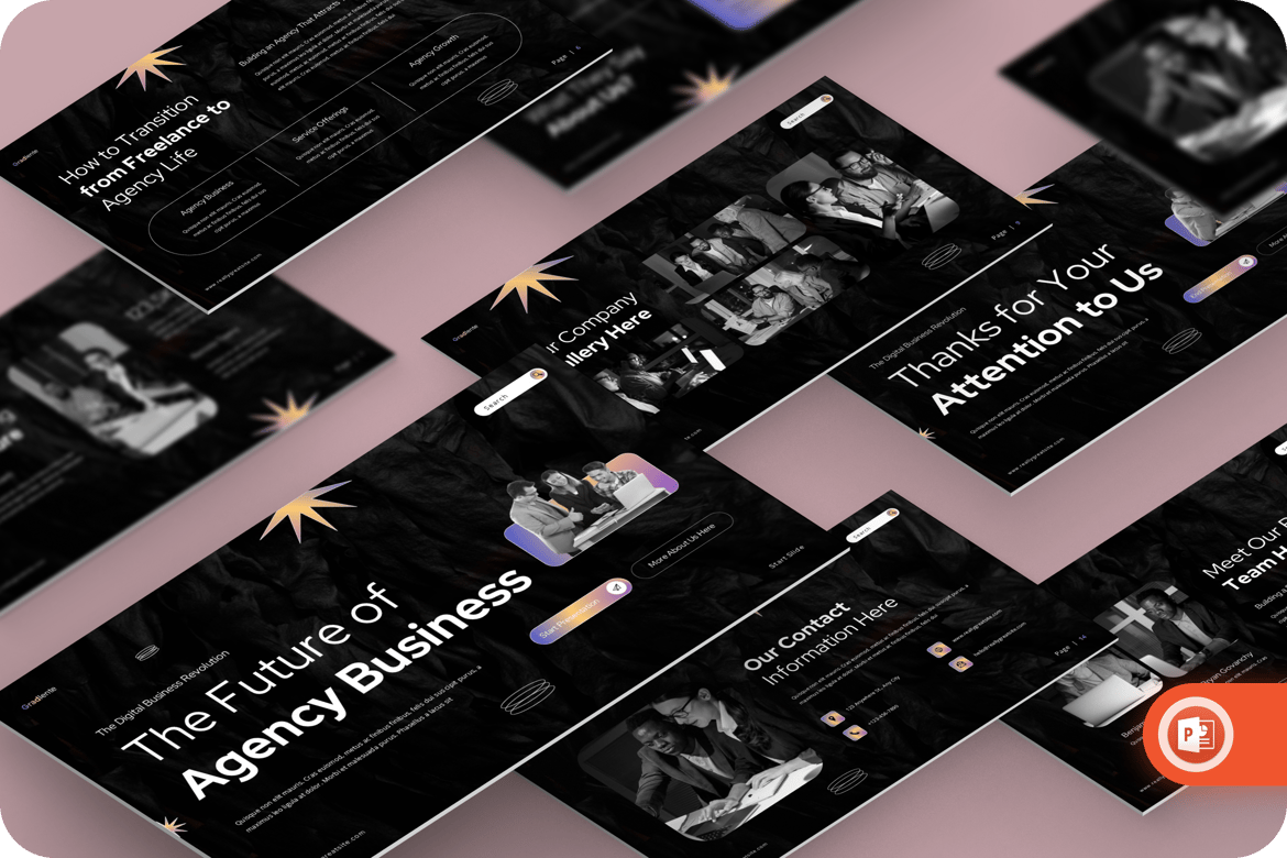 Template Presentasi Powerpoint Bisnis Agensi Masa Depan yang Inovatif