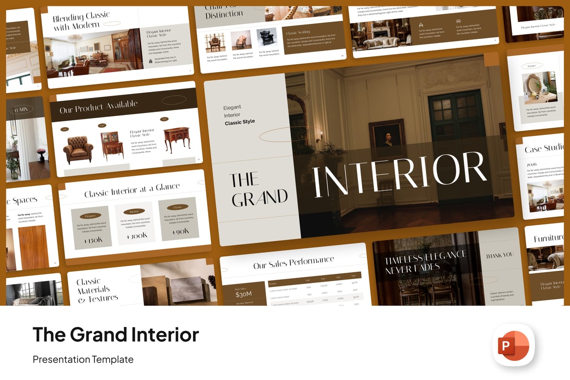 Template Presentasi PowerPoint Interior Mewah