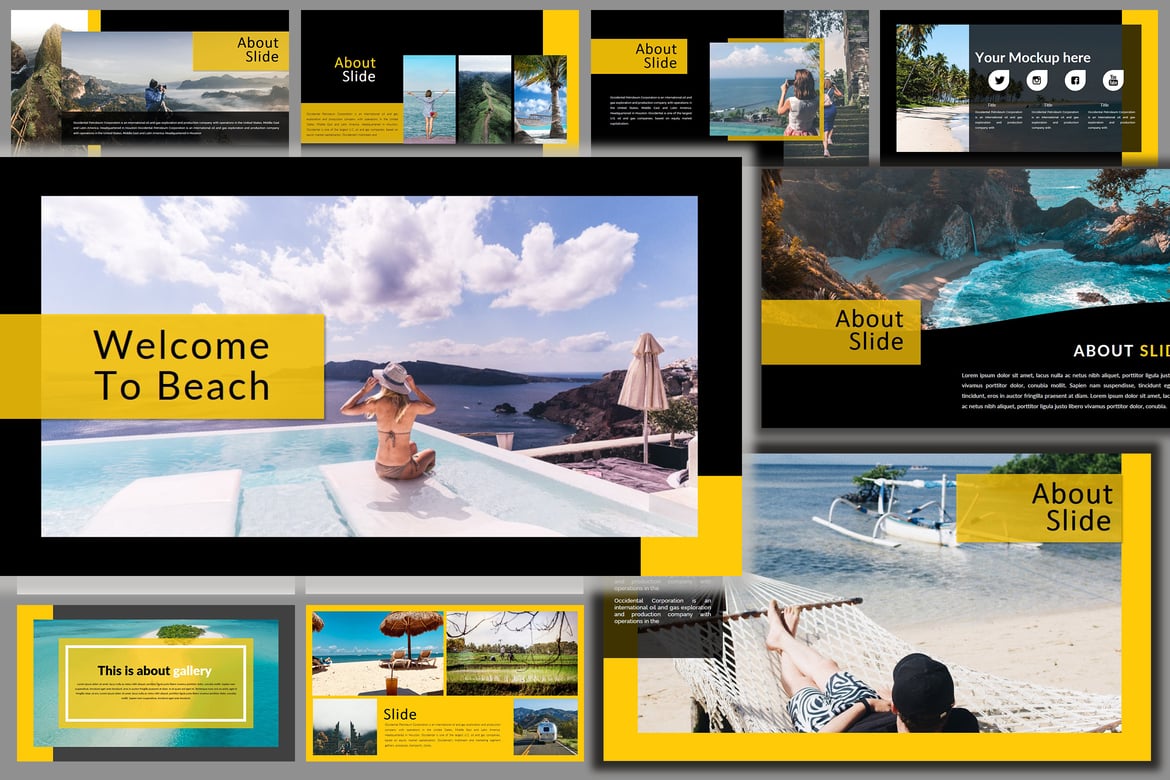Template Presentasi Liburan - PowerPoint Gelap yang Menawan