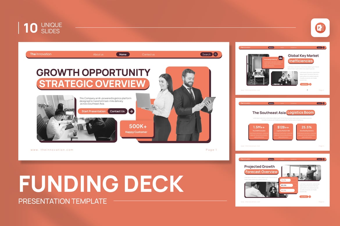 Template Presentasi PowerPoint Pendanaan Inovasi yang Menarik