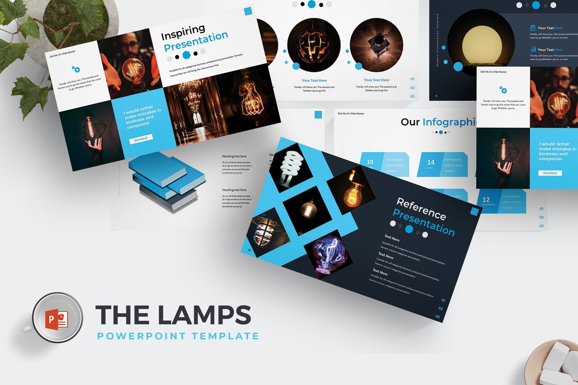Template Presentasi PowerPoint The Lamps - Solusi Kreatif untuk Segala Kebutuhan