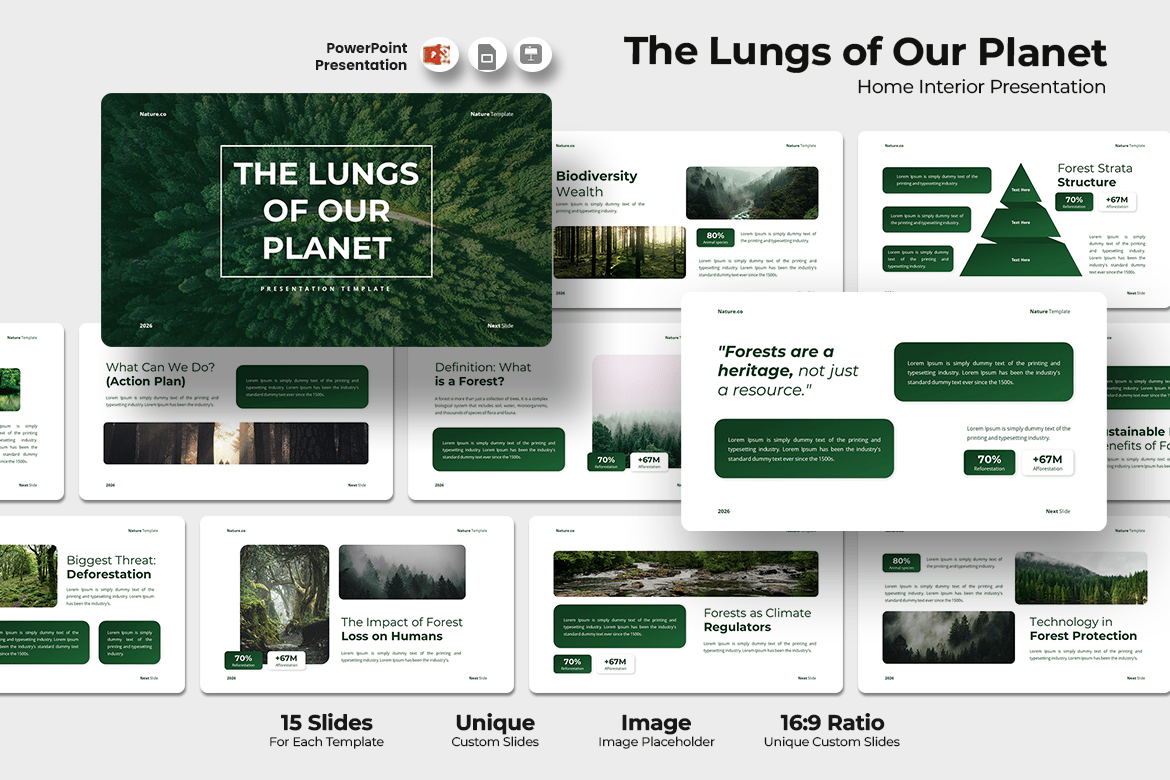 Template PowerPoint Menarik: Lungs of Our Planet