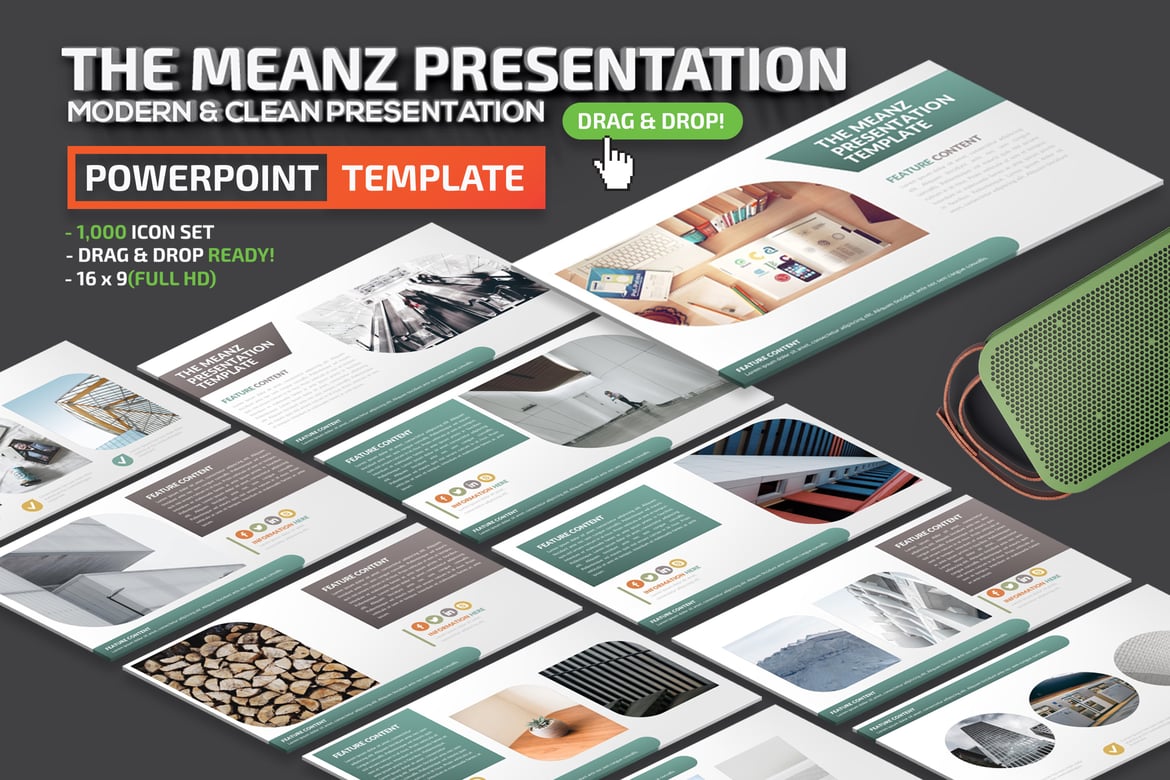 Template Presentasi PowerPoint Meanz yang Menarik dan Profesional
