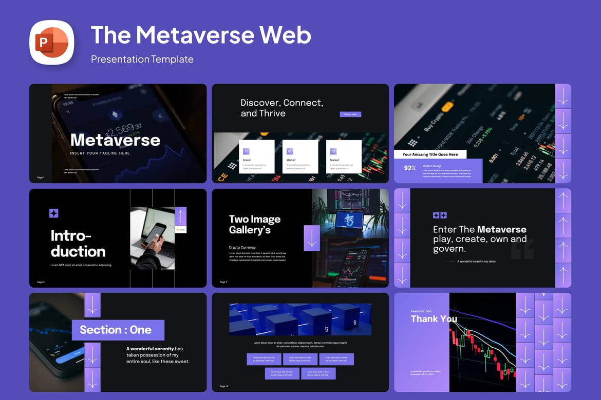 Template Presentasi PowerPoint Metaverse Web3 yang Modern dan Menarik