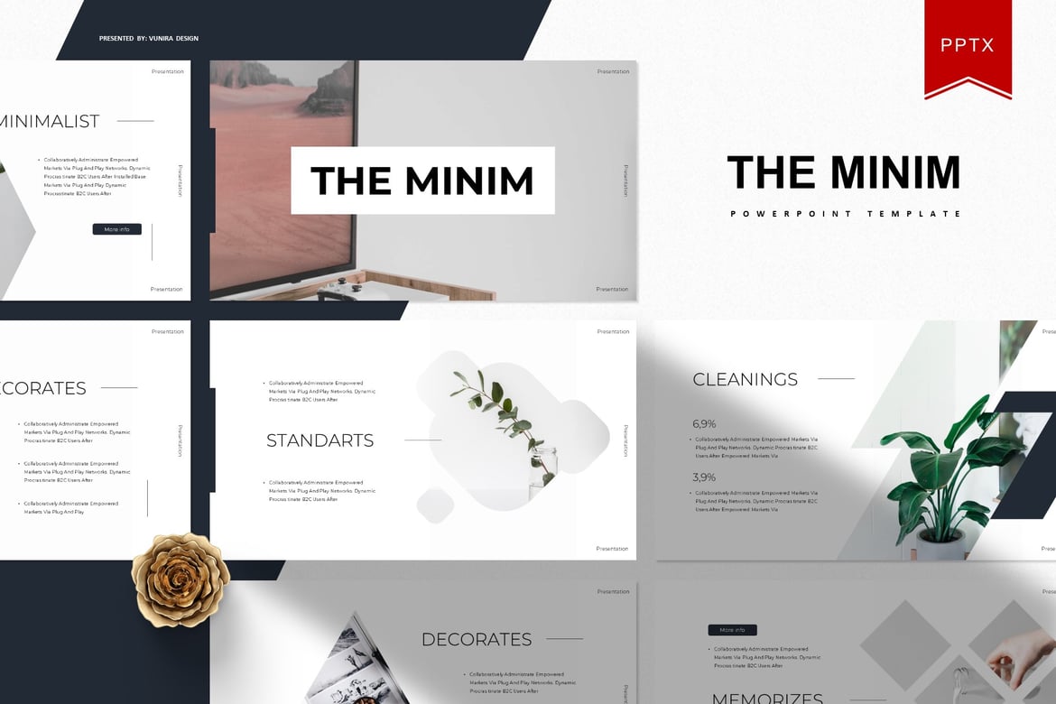 Template Presentasi PowerPoint The Minim - Solusi Kreatif untuk Semua Kebutuhan Anda