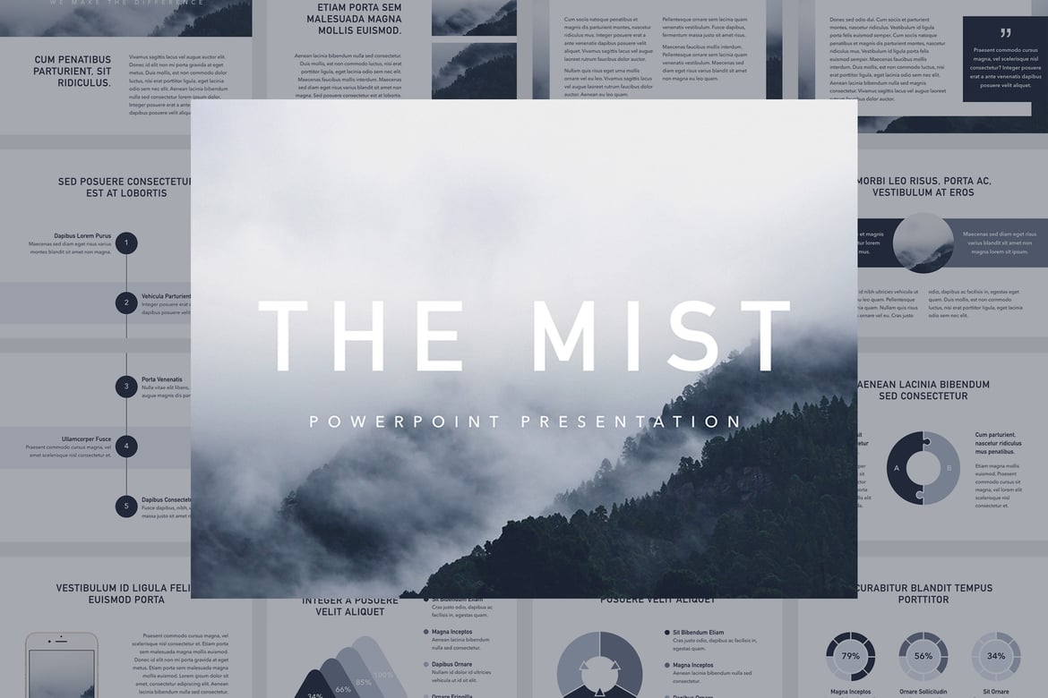 Template PowerPoint Mist yang Profesional dan Menarik
