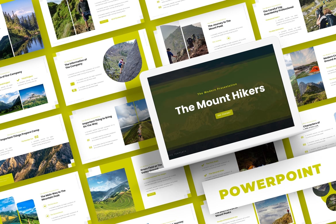 Template Powerpoint Mount Hikers - Solusi Presentasi Serbaguna