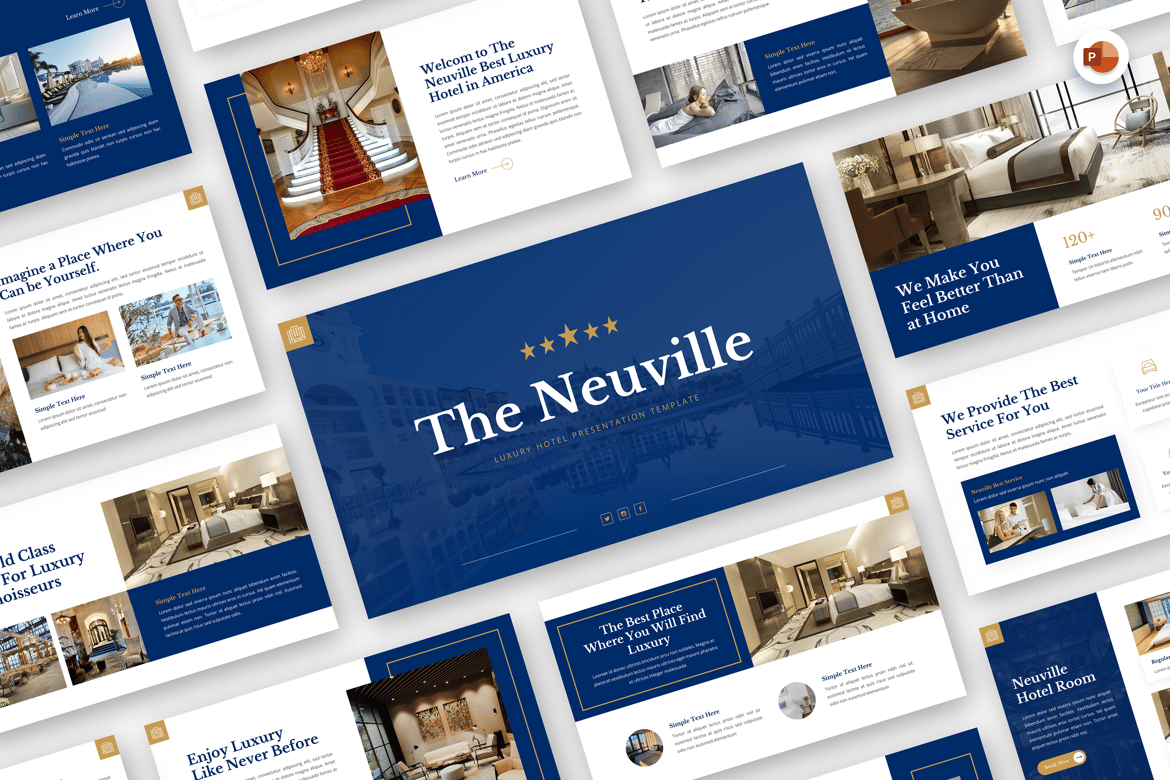 The Neuville - Template Powerpoint Hotel Mewah yang Elegan
