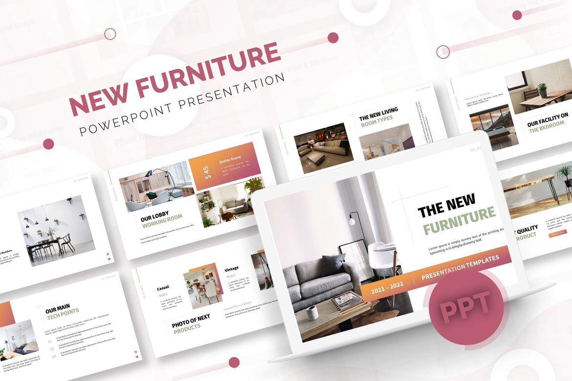 Template Presentasi PowerPoint Furniture Modern