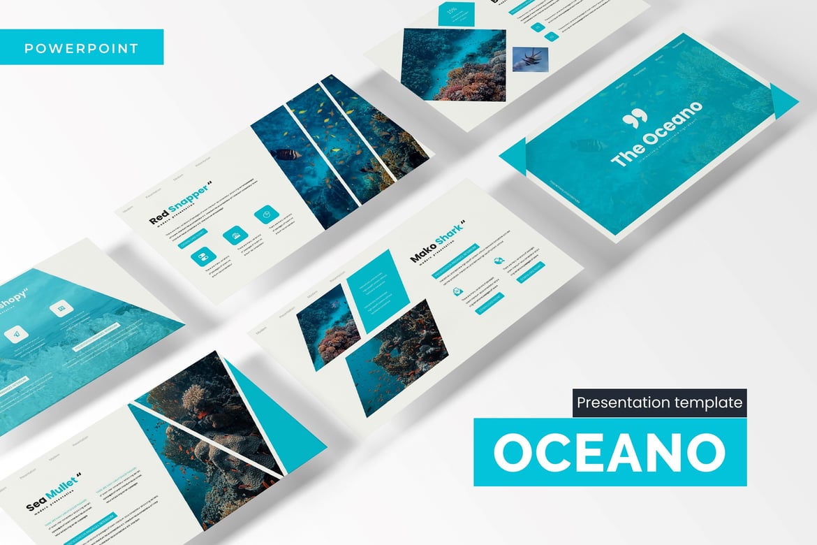 Template PowerPoint Oceano - Presentasi Profesional yang Menarik