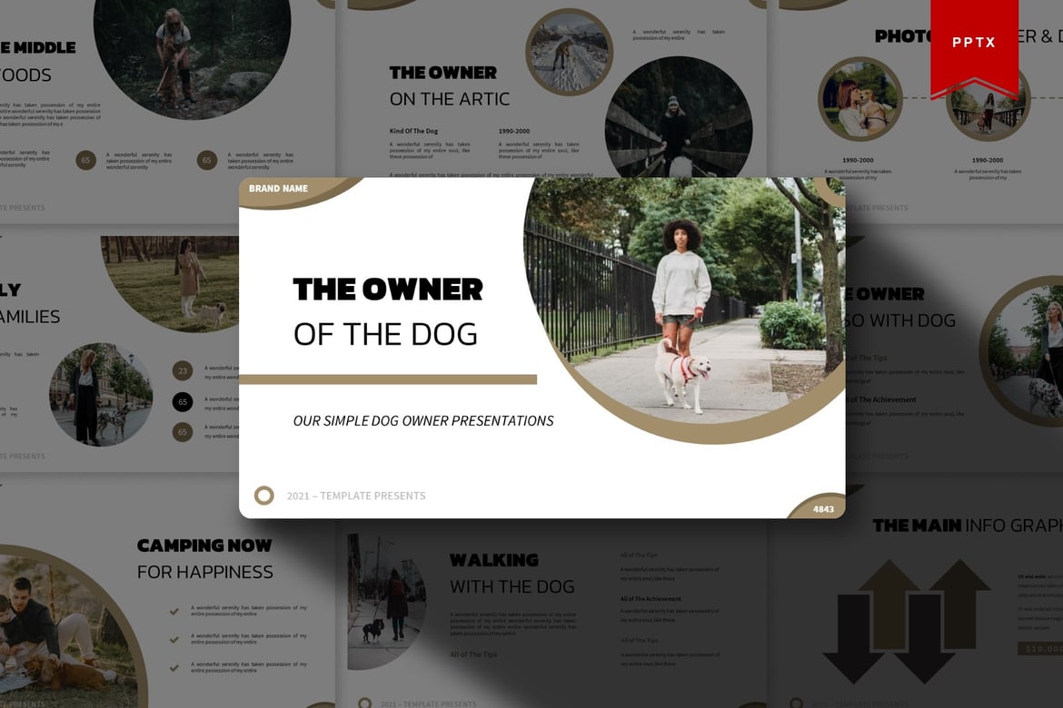Template Presentasi Powerpoint: Pemilik Anjing yang Menarik