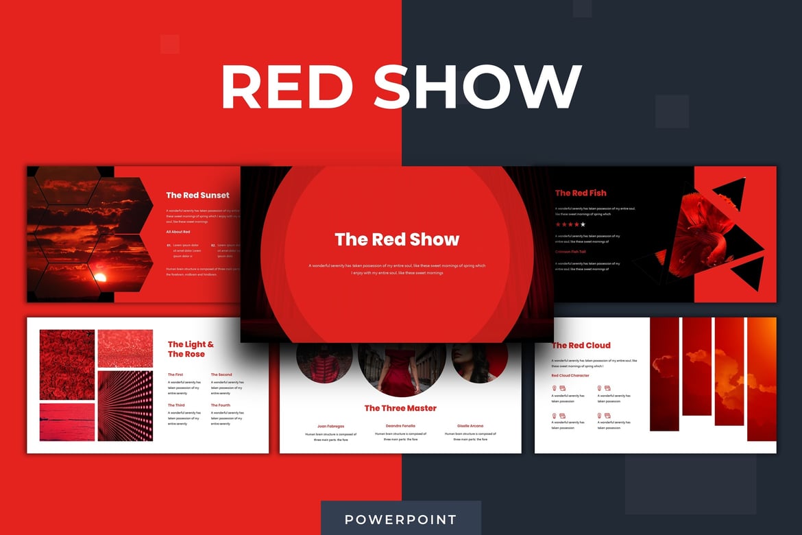 Template Presentasi PowerPoint The Red Show - Desain Menarik dan Serbaguna