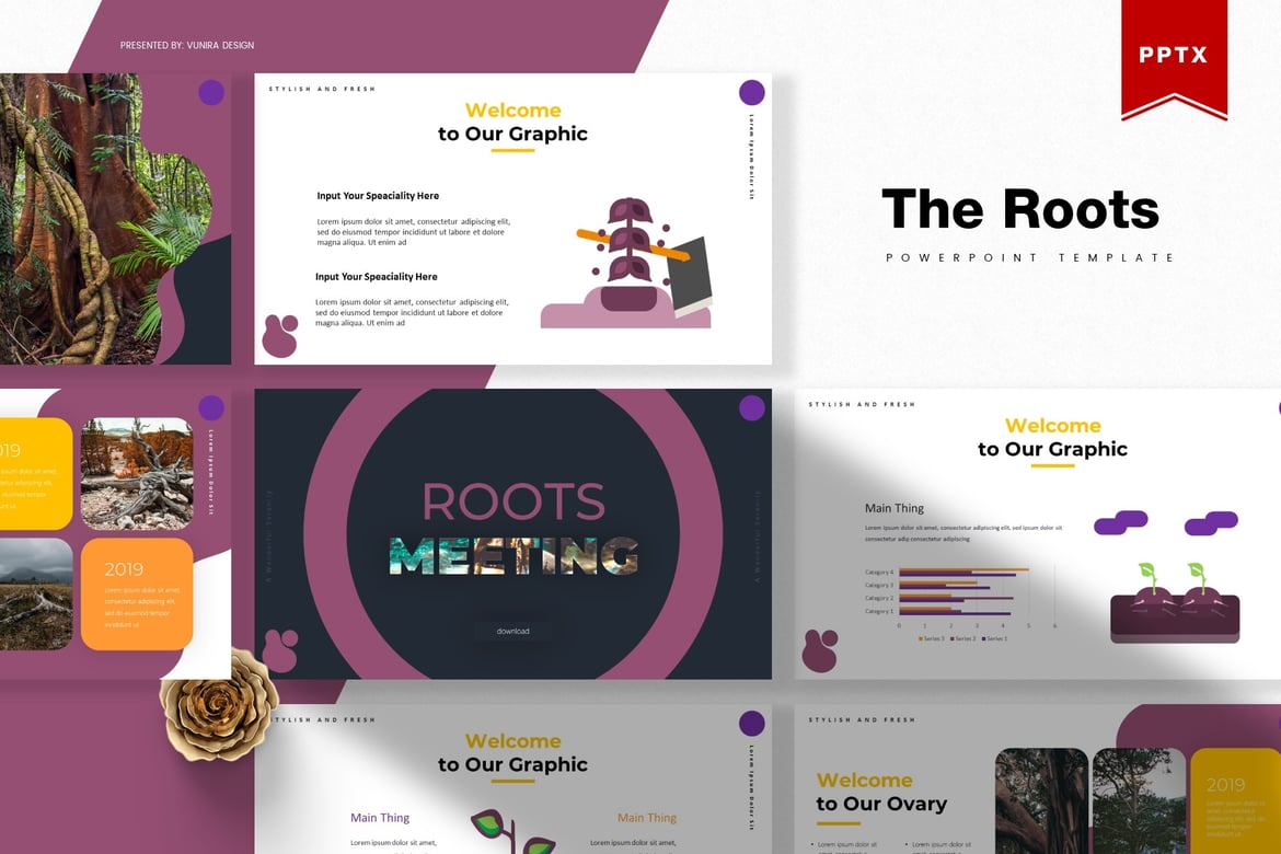 Template Presentasi PowerPoint The Roots - Solusi Kreatif untuk Semua Kebutuhan Anda